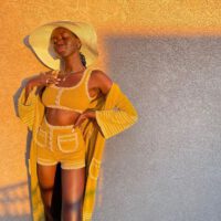 Adut akech cute outfit in all yellow