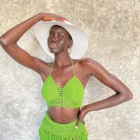 Adut akech green outfit