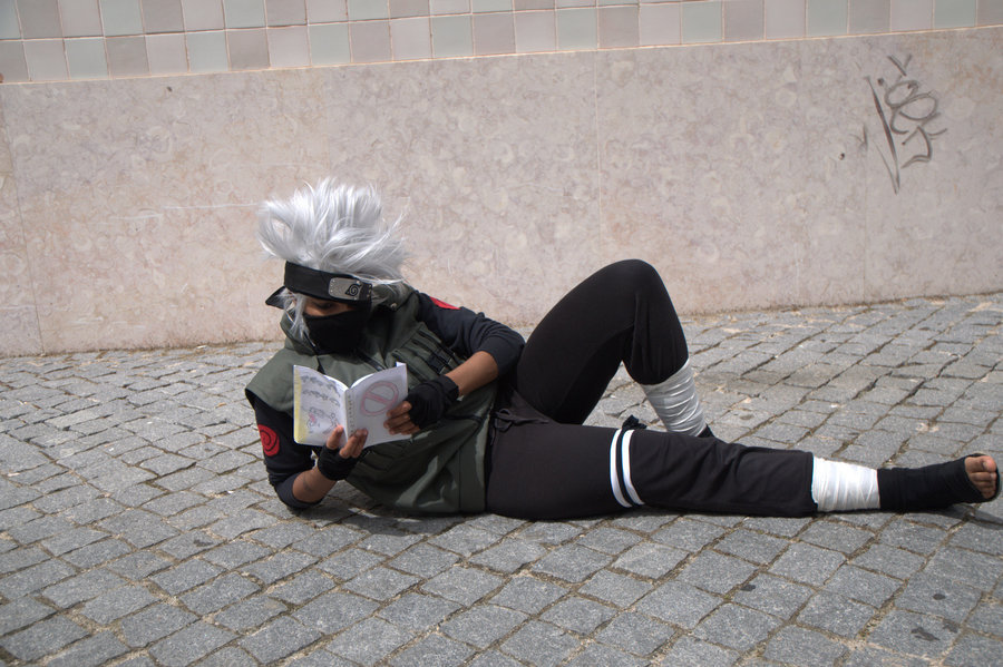 Black girl as kakashi reading book