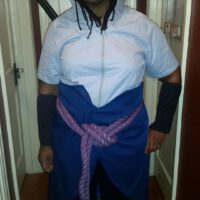 Black girl as sasuke with sword