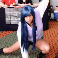 Black girl long hair as hinata