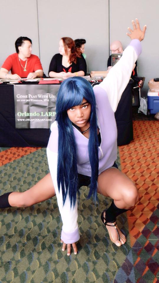 Black girl long hair as hinata