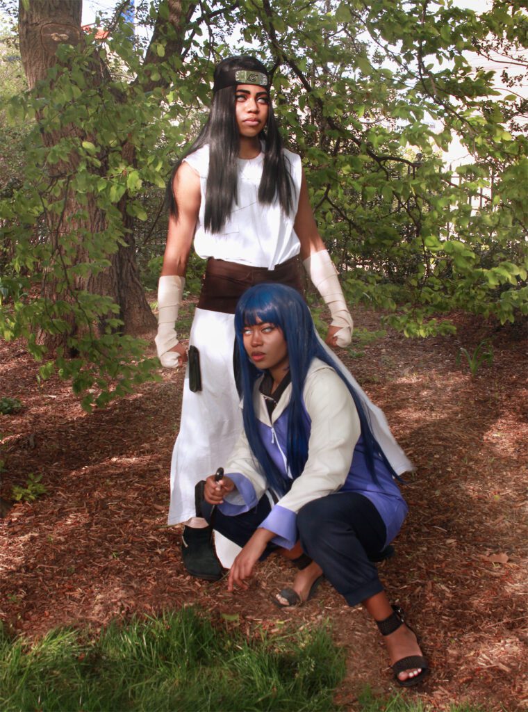 Black guy as neji with black girl as hinata perfect