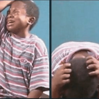 Black kid from africa crying