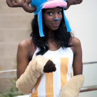 Black nerd girl as chopper