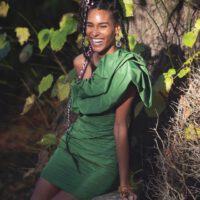 Cindy bruna wearing green dress