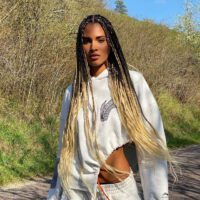 Cindy bruna with braids in hair