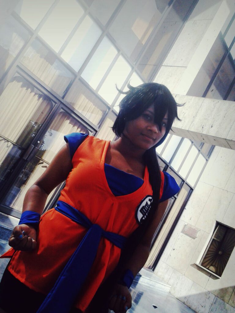 Cute black girl as goku