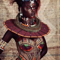 Duckie thot wearing african clothes