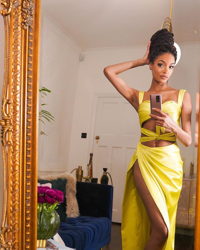 Jourdan dunn legs in yellow dress