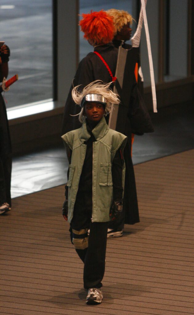 Young black boy as kakashi