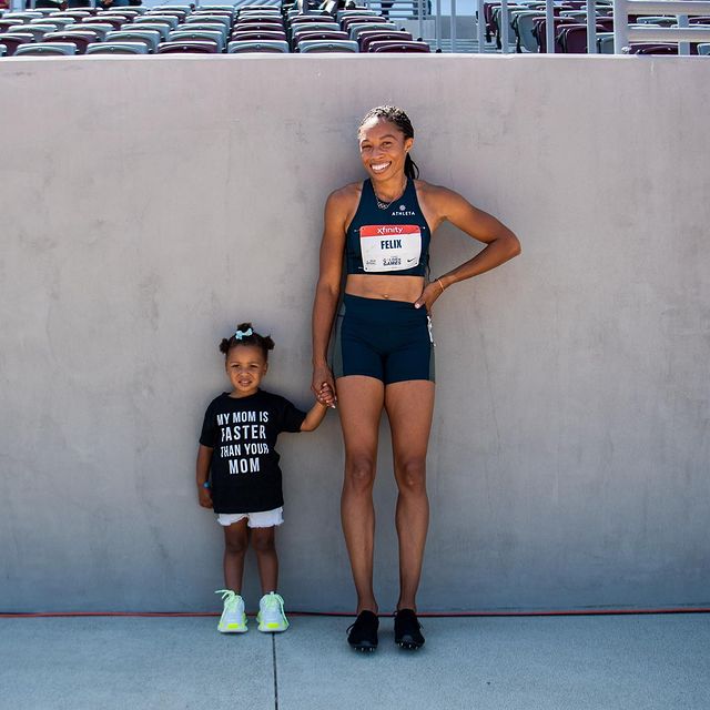 Allyson Felix Happy With Daughter