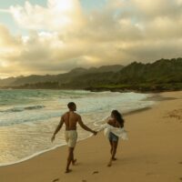 On The Beach With Husband