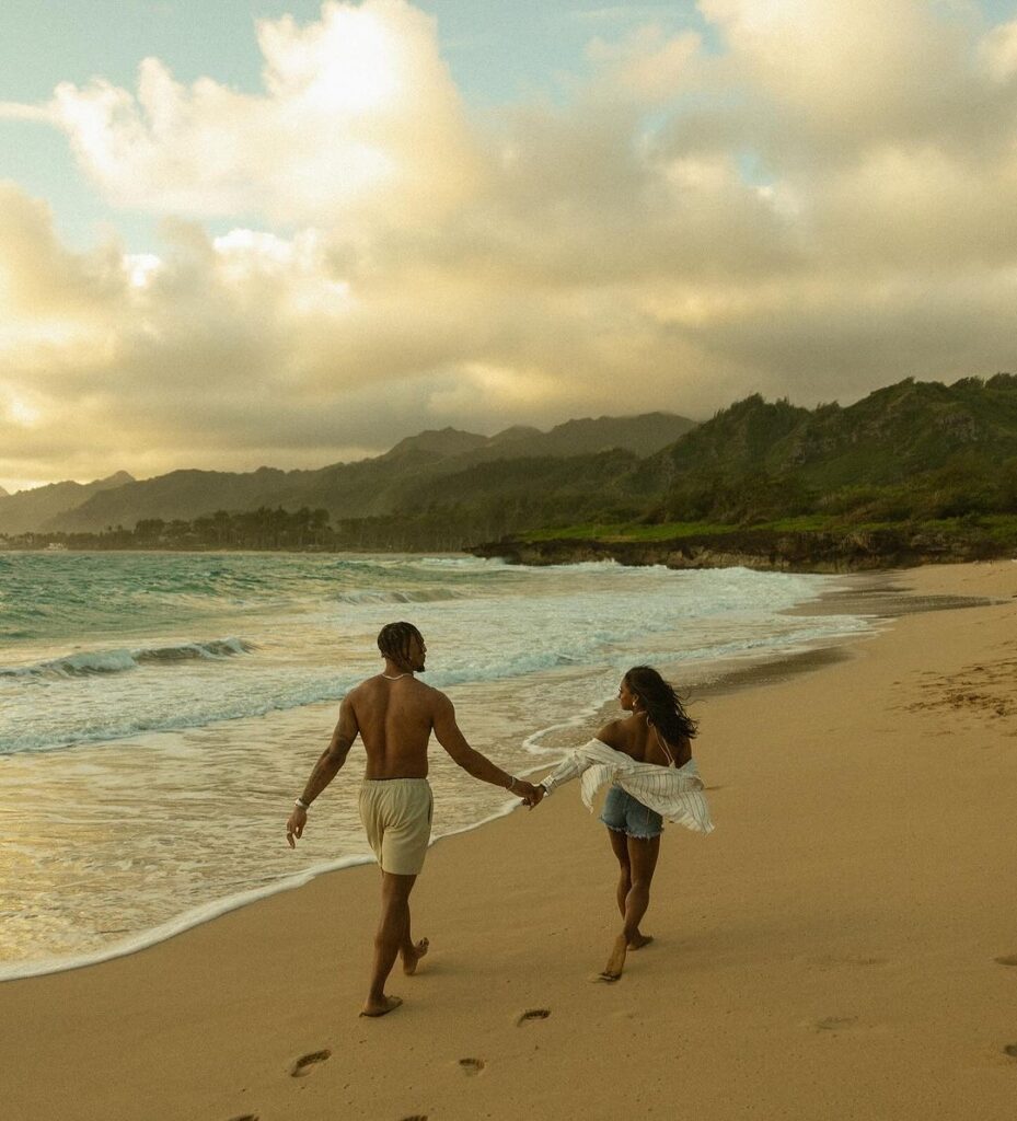 On The Beach With Husband