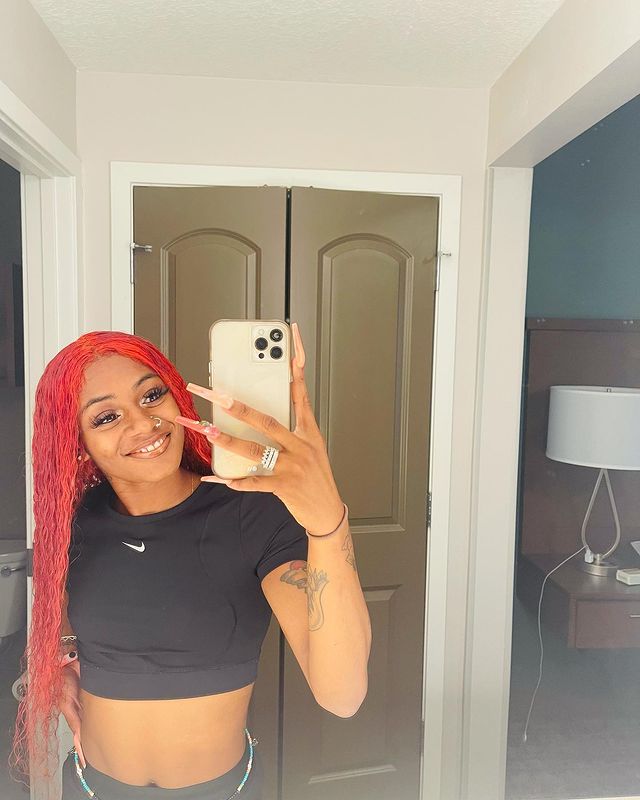 Sha Carri Richardson With Red Hair