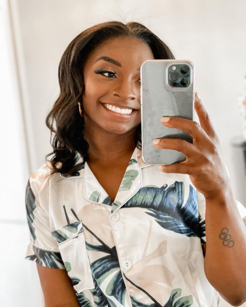 Simone Biles Phone Selfie 2021