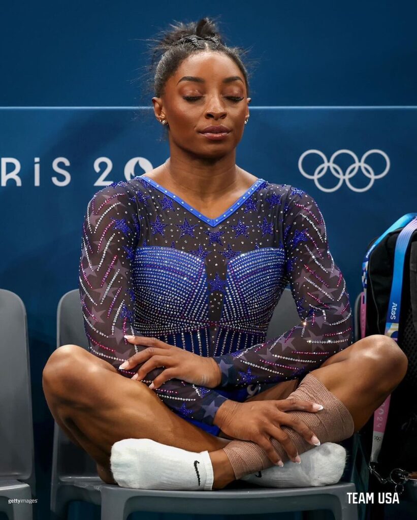 Simone Biles Meditating