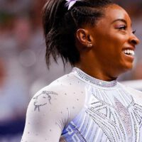 Simone Biles Smiling Goat