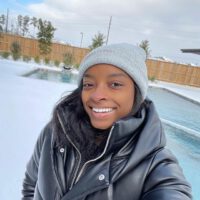 Simone Biles Wearing Winter Clothes