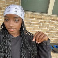 Simone Biles With Braids And Bandana