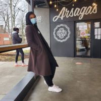 Blessing Okagbare at restaraunt