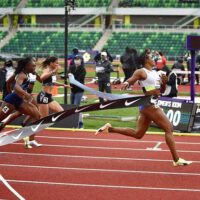 Blessing Okagbare winning race