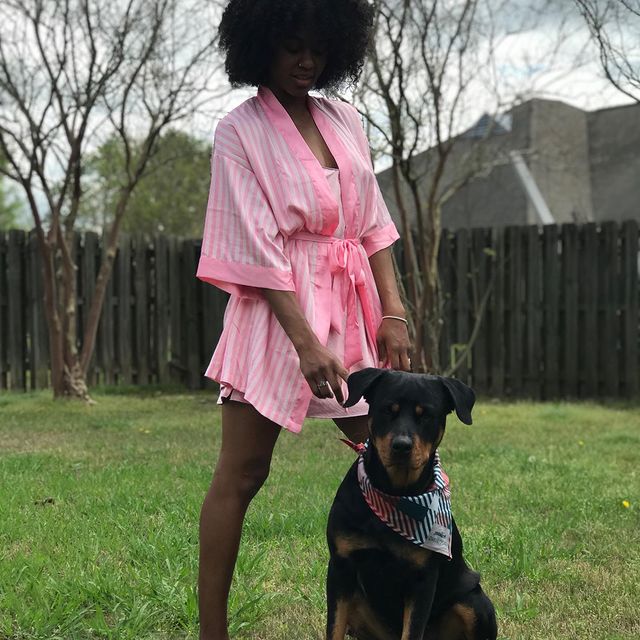 Christina Clemons with her dog