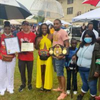 Claressa Shields happy at flint parade