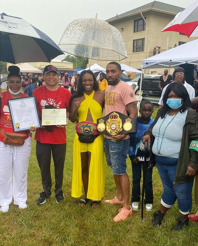 Claressa Shields happy at flint parade