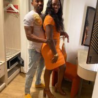 Claressa Shields happy with boyfriend dinner dress