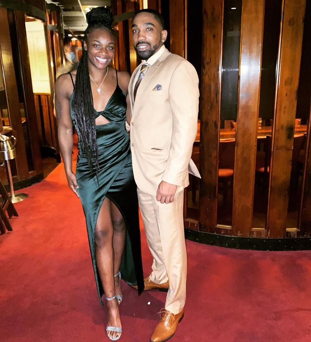 Claressa Shields out for dinner with husband