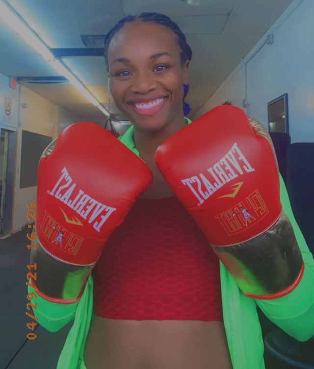 Claressa Shields smiling before match