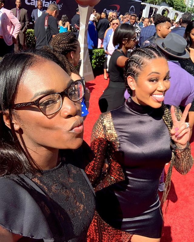 Claressa Shields wearing glasses