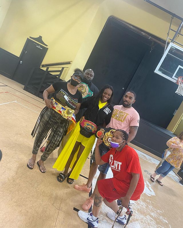 Claressa Shields with fans in Flint