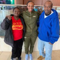 Claressa Shields with her mom and father