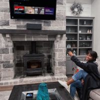 Gabby Douglas watching TV