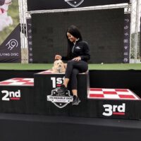 Gabby Douglas with winning dog