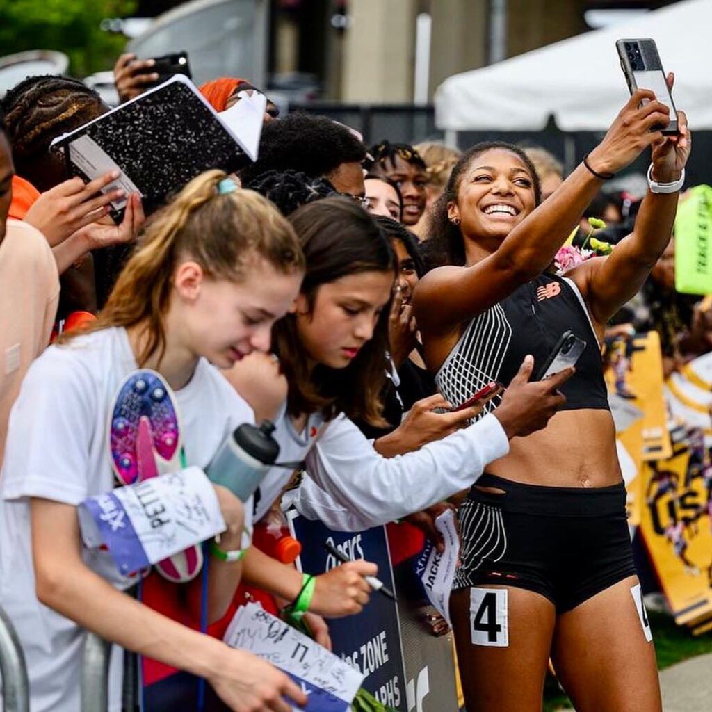 Gabby Thomas Selfie With Fans