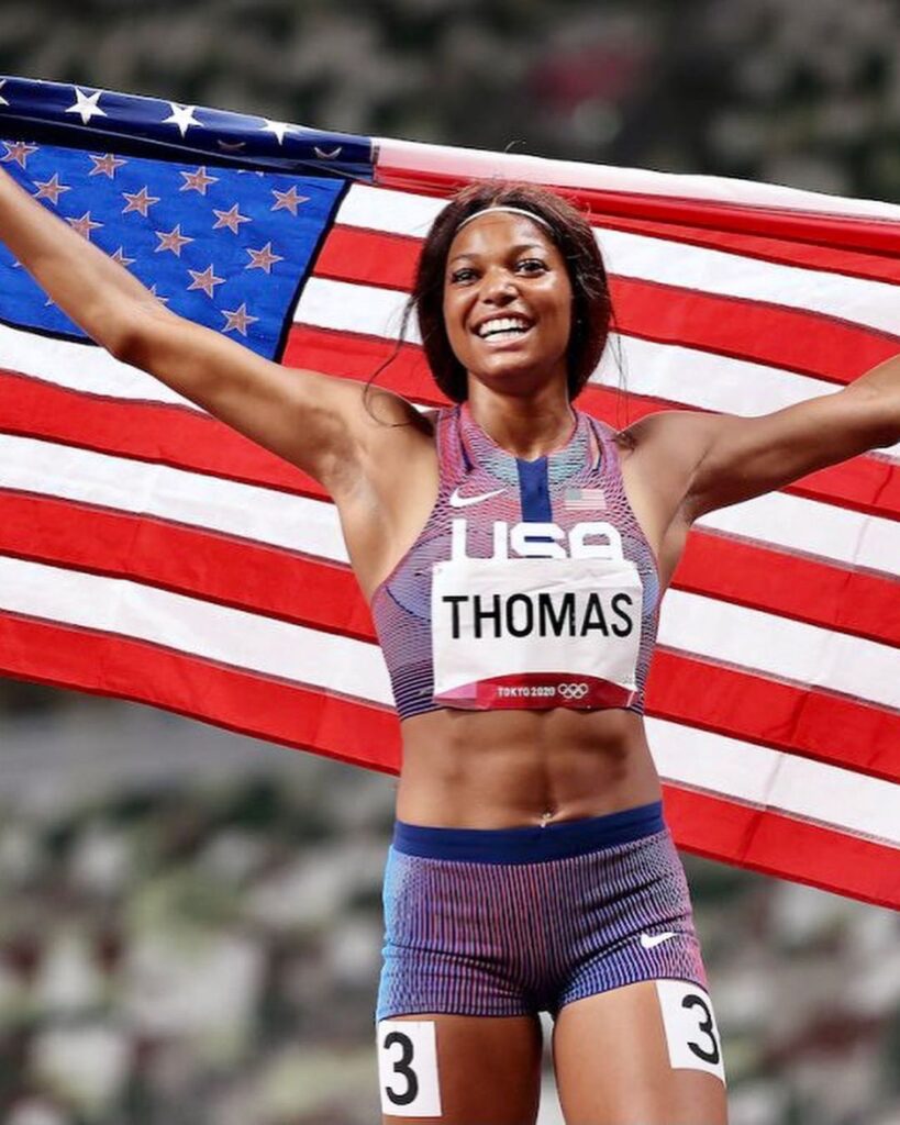 Gabby Thomas Winning At 2024 Paris Olympics Gold Medal