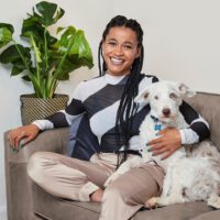 Jazmin Sawyers with her dog