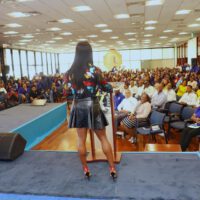 Shelly Ann Fraser Pryce giving speech