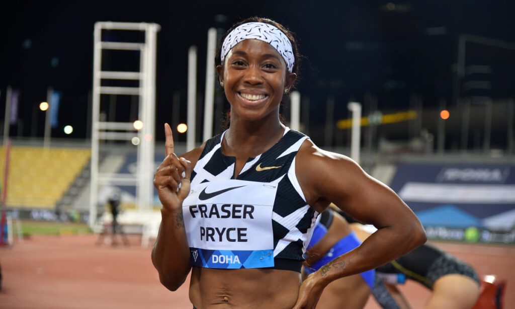 Shelly Ann Fraser Pryce number 1 finger