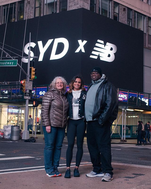 Sydney McLaughlin with mom and dad