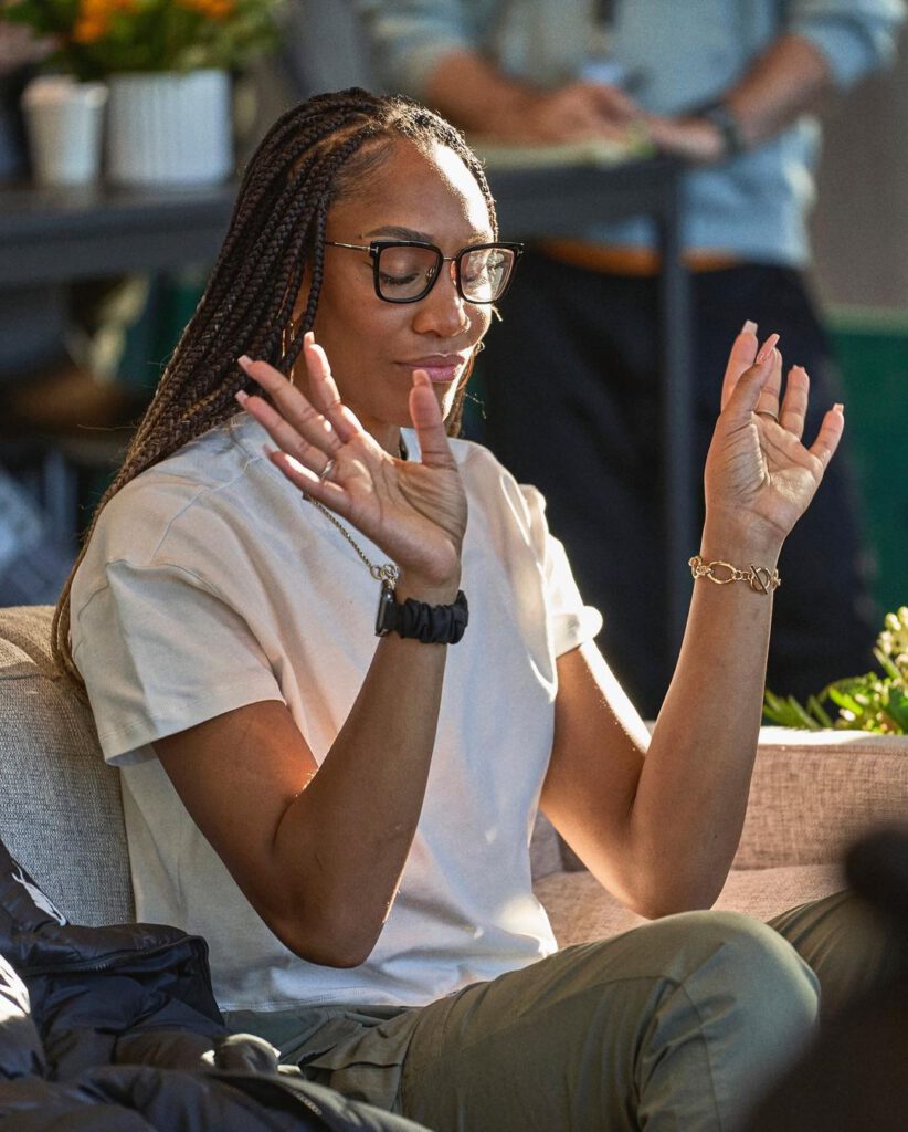 Aja Wilson Wearing Glasses