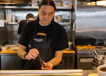 Chef Sean Sherman Poses for a Portrait