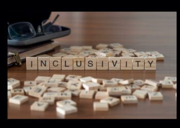 Inclusivity the word or concept represented by wooden letter tiles