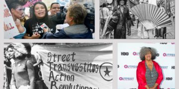 four transvestite activists in a collage