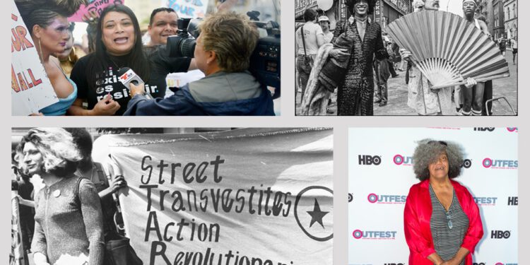 four transvestite activists in a collage