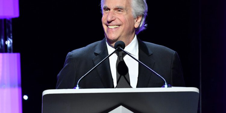 Henry Winkler speaks onstage during the 2020 Writers Guild Awards West Coast Ceremony