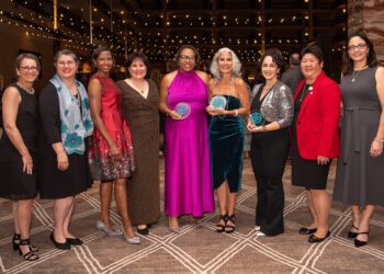 NAWBO’s 2023 award winners celebrate with several national board members.